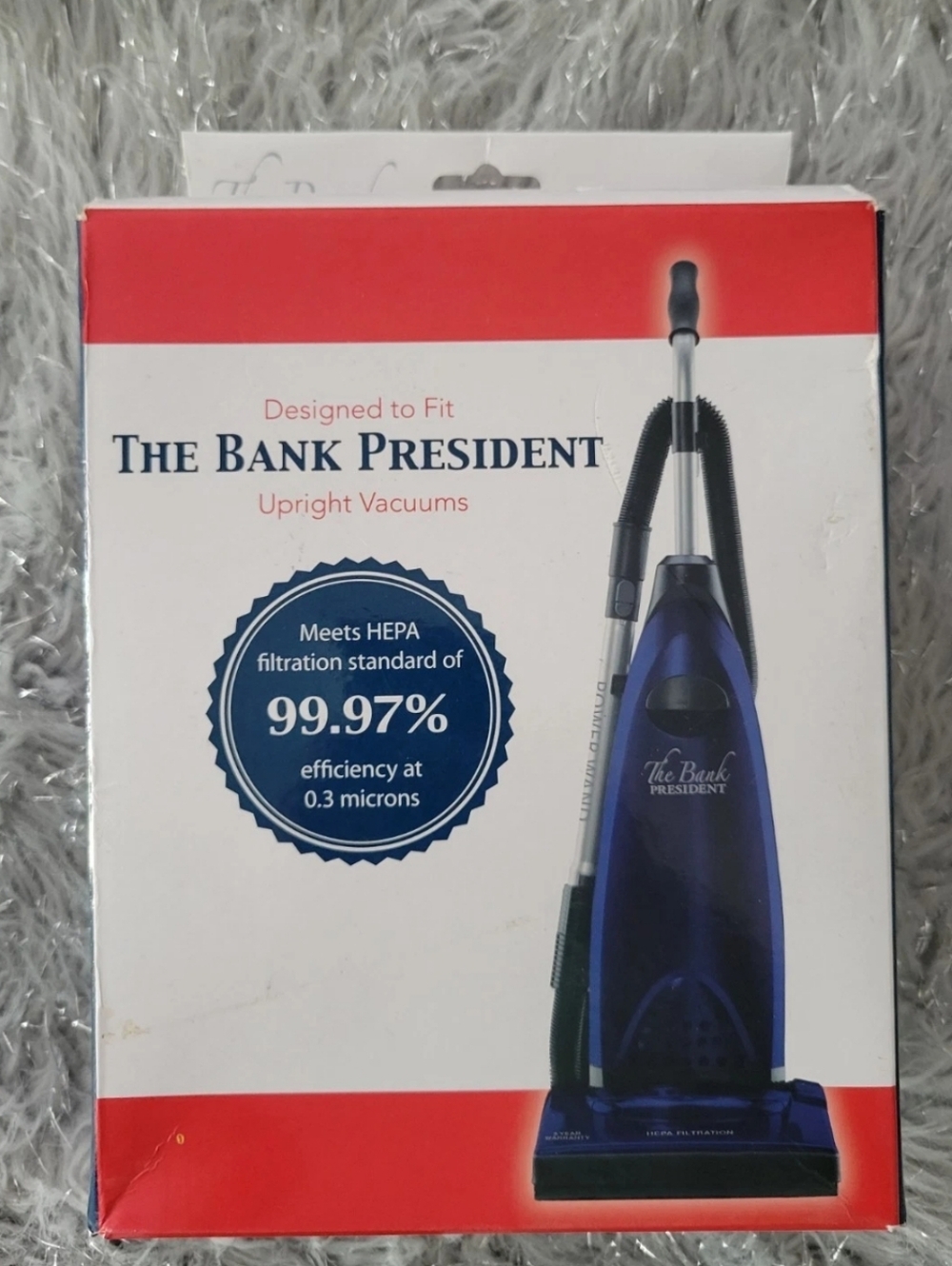 New THE BANK PRESIDENT 5 BAGS Genuine HEPA Vacuum Bags Type H Canister BPH